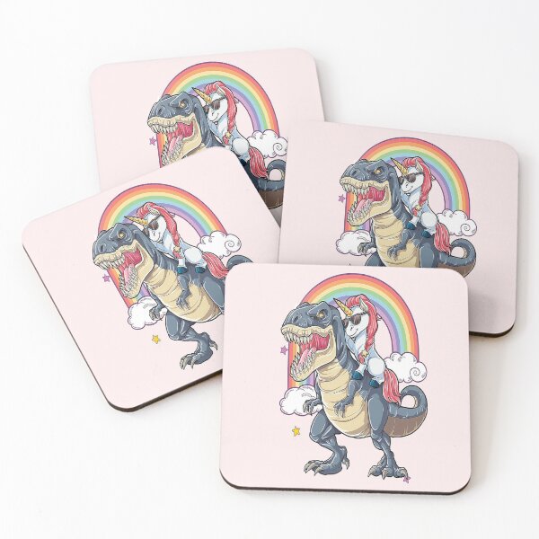 Item preview, Unicornasaurus Rex In A Field Of Unicorn Rainbow Color Pink designed and sold by HildegardBusch.