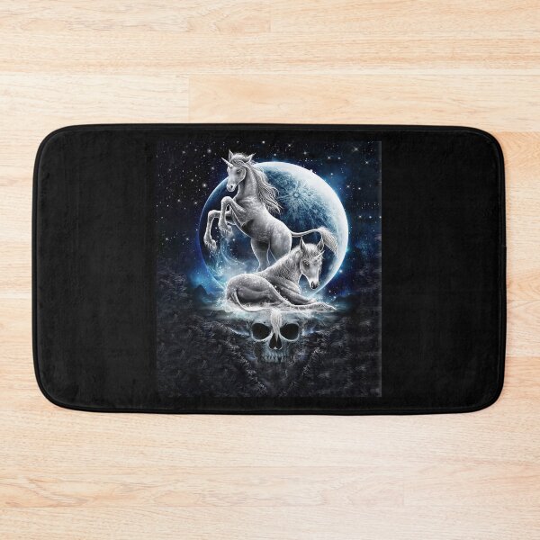 Item preview, Unicorn Skull On The Moon Glittering Galaxy designed and sold by HildegardBusch.