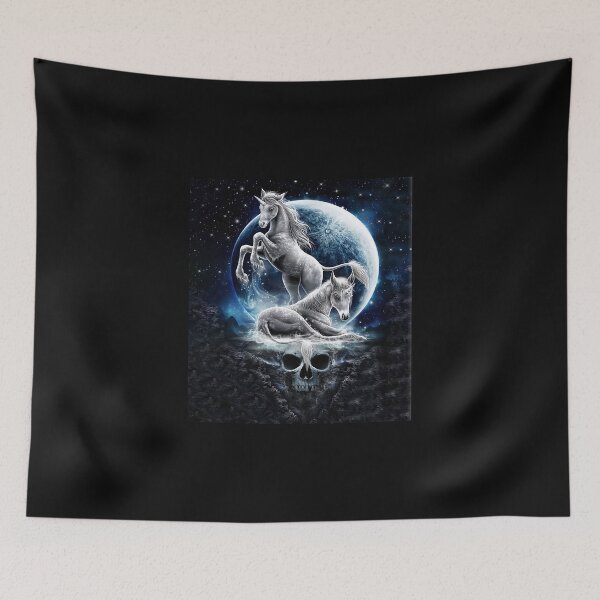 Item preview, Unicorn Skull On The Moon Glittering Galaxy designed and sold by HildegardBusch.
