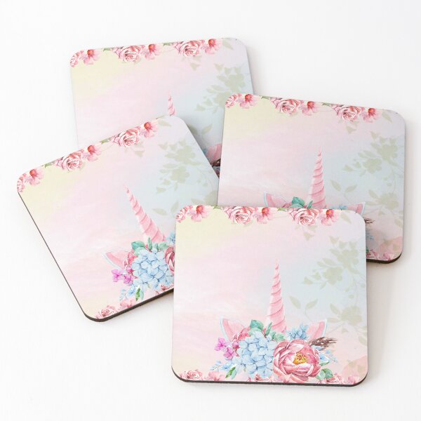 Item preview,  Dream Unicorn and flower background watercolor designed and sold by HildegardBusch.