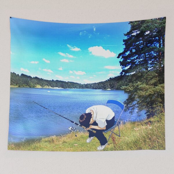 Item preview, Shinji pescando Evangelion designed and sold by DaveDango.