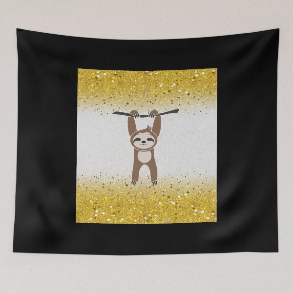 Item preview, Just A Girl Who Loves Sloths Stunning Glitter Yellow designed and sold by CarolinLindem.