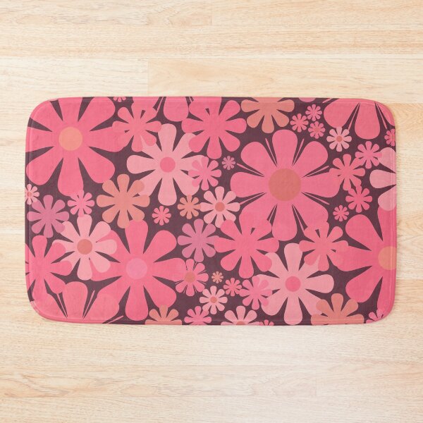 Item preview, Retro 60s 70s Aesthetic Floral Pattern Pink Puce designed and sold by kierkegaard.