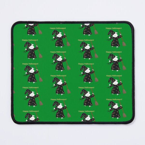 Item preview, Halloween green ghost witch with broomstick and spider. Cute pig in fancy dress. Halloween designed and sold by PiggingJapan.