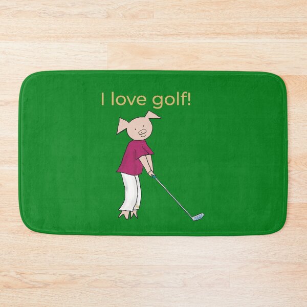 Item preview, ¡Me encanta el golf! Golfista zurdo, cerdito, verde, dorado. Golfista designed and sold by PiggingJapan.