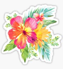 Tropical Colorful Flowers Sticker
