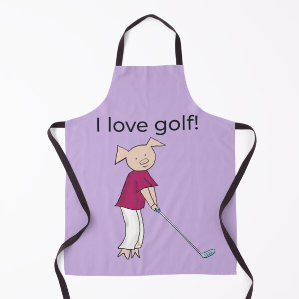 Item preview, I love golf! Left handed pig golf player, purple. Golfer designed and sold by PiggingJapan.