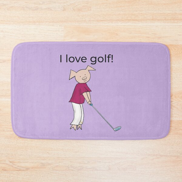 Item preview, I love golf! Left handed pig golf player, purple. Golfer designed and sold by PiggingJapan.
