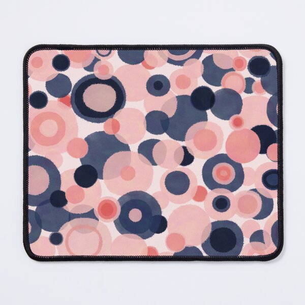 Item preview, Busy Water Bubbles - Cheerful Abstract Inky Watercolour Pattern in Blue and Blush Pink on Pale Pink designed and sold by kierkegaard.