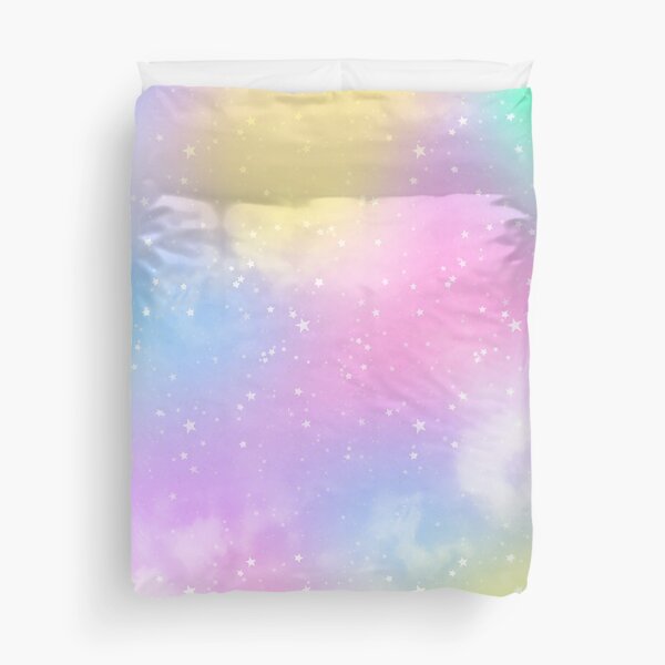 Pastel Rainbow Galaxy Duvet Cover