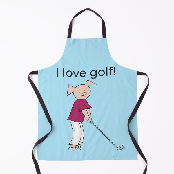 Item preview, I love golf! Left handed pig golf player, blue. Golfer designed and sold by PiggingJapan.