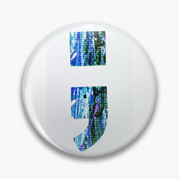 Item preview, Semicolon abstract paint splatter badge pride awareness  designed and sold by Grey Robinson.