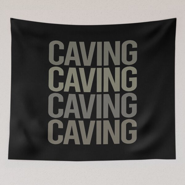 Item preview, Gray Text Art Caving Caver Spelunking Spelunker Speleology designed and sold by StoreCalamity.