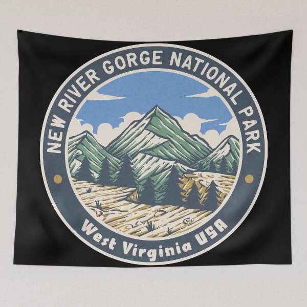Item preview, New River Gorge National Park Vintage Mountains designed and sold by JordanHolmes.