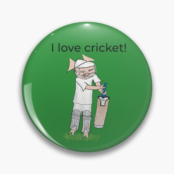 Item preview, I love cricket! Left handed pig cricket player, batter, green. Cricket designed and sold by PiggingJapan.