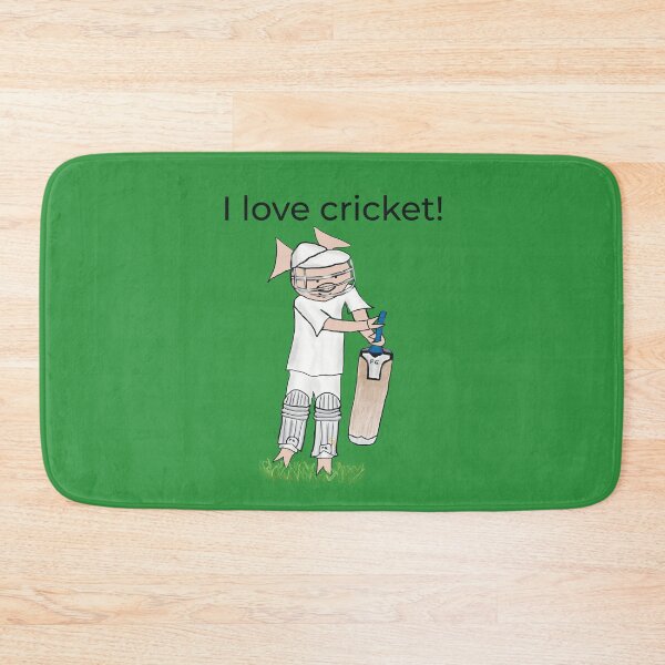 Item preview, I love cricket! Left handed pig cricket player, batter, green. Cricket designed and sold by PiggingJapan.