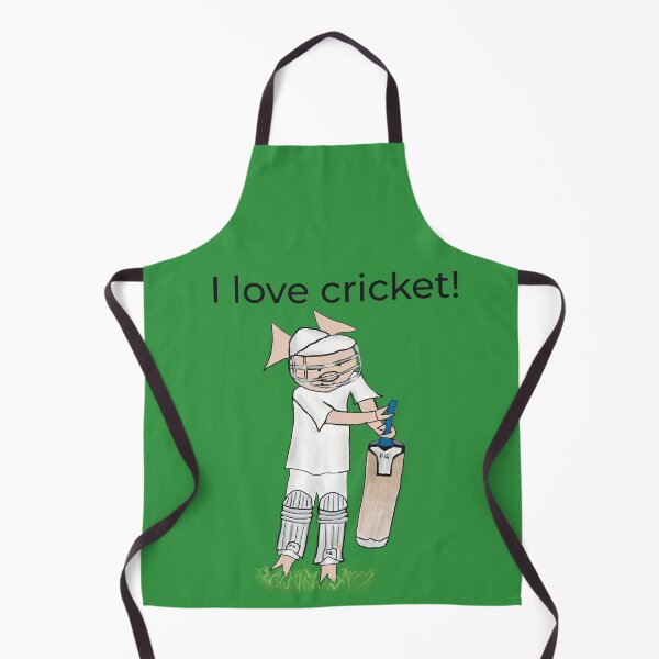 Item preview, I love cricket! Left handed pig cricket player, batter, green. Cricket designed and sold by PiggingJapan.