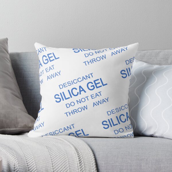 Silica Gel Package Blue Throw Pillow