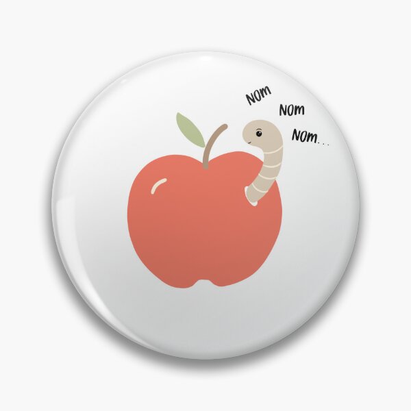 Item preview, Apple & Worm - nom nom nom … designed and sold by miluandmoo.