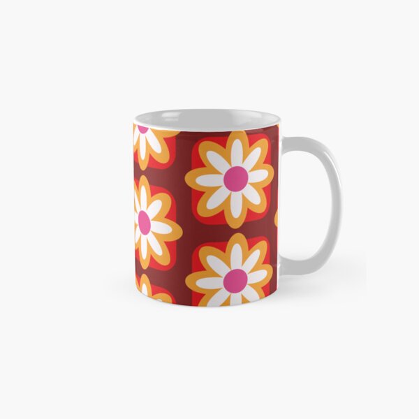 Retro vintage seventies flowers pattern Classic Mug