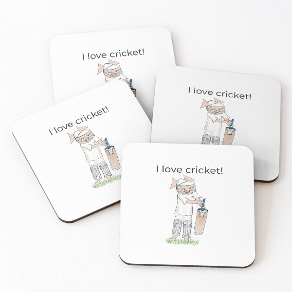 Item preview, I love cricket! Left handed pig cricket player, batter, white. Cricket designed and sold by PiggingJapan.