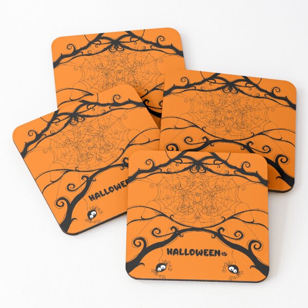 Item preview, Happy Halloween.. A simple black symmetrical design against an orange background designed and sold by ditzy-designs.