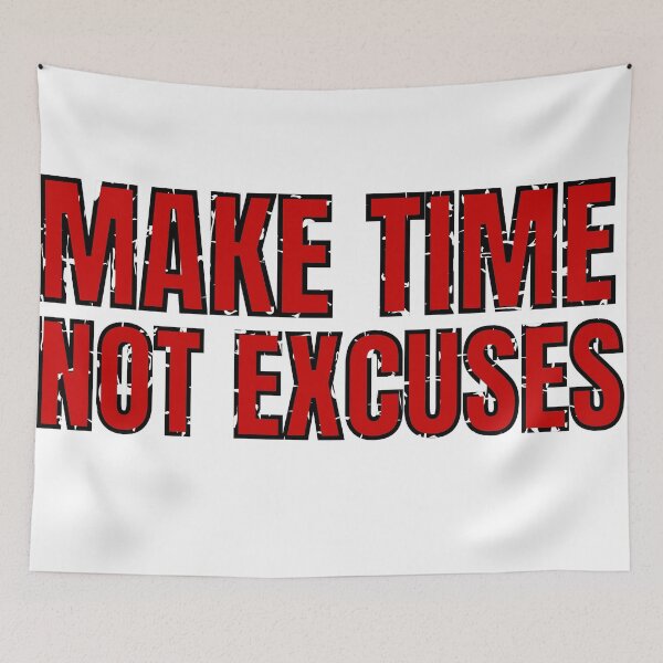 Item preview, Make Time Not Excuses red distressed 2 designed and sold by KingsManKind.
