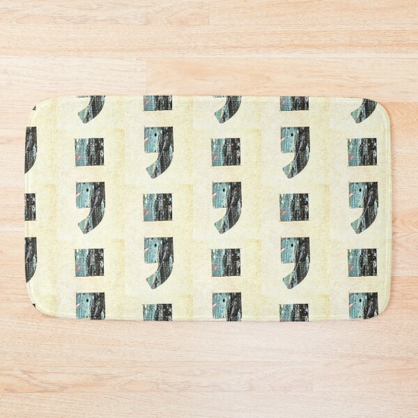 Item preview, Semicolon symbol paint Splatter turquoise black antiqued  designed and sold by Grey Robinson.