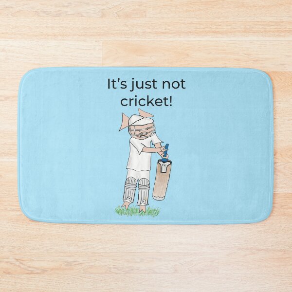 Item preview, It's just not cricket! Left handed pig cricket player, batter, blue. Cricket designed and sold by PiggingJapan.