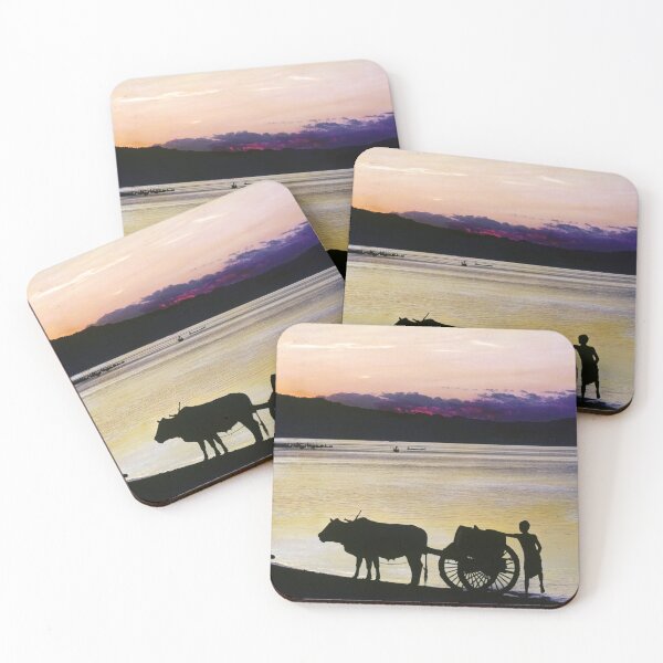 Item preview, 1950s - Man and Bullock Cart Silhouette, Irrawaddy River, Burma designed and sold by thatwaslife.
