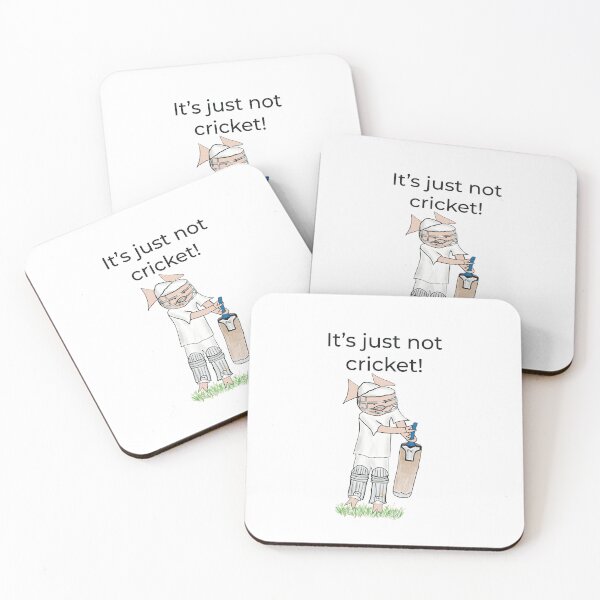 Item preview, It's just not cricket! Left handed pig cricket player, batter, white. Cricket designed and sold by PiggingJapan.