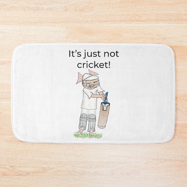 Item preview, It's just not cricket! Left handed pig cricket player, batter, white. Cricket designed and sold by PiggingJapan.
