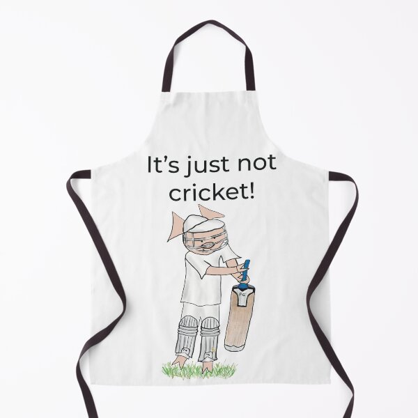 Item preview, It's just not cricket! Left handed pig cricket player, batter, white. Cricket designed and sold by PiggingJapan.