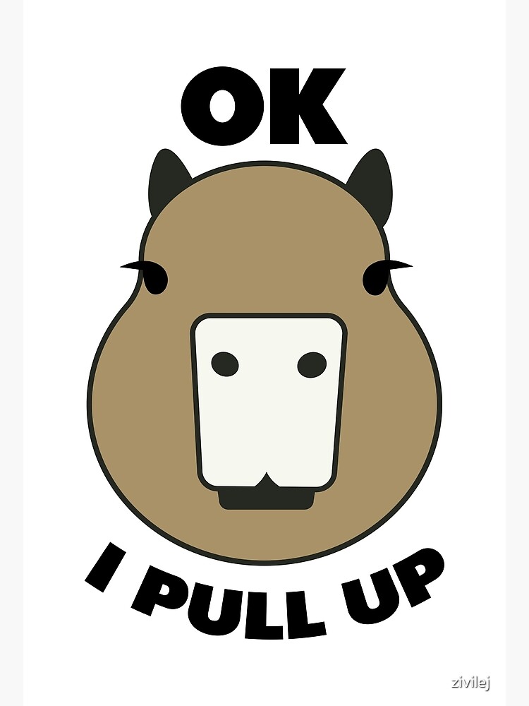 "Illustrated capybara ok i pull up meme" Canvas Print for Sale by