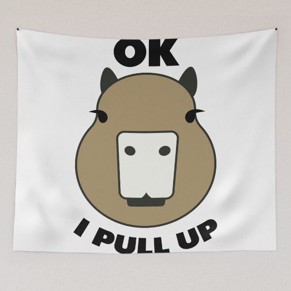 Item preview, Illustrated capybara ok i pull up meme designed and sold by ItsMemeMachine.