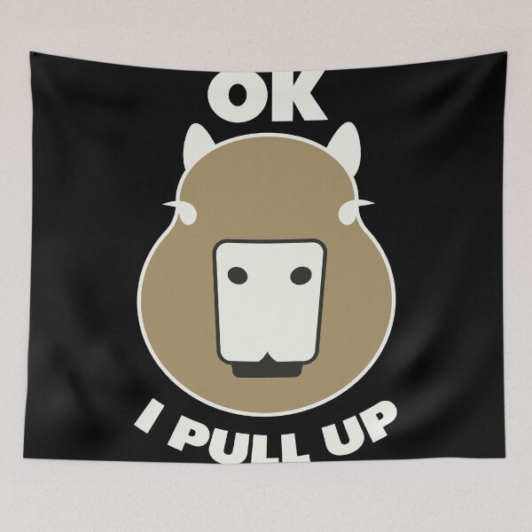 Item preview, Illustrated capybara ok i pull up meme designed and sold by ItsMemeMachine.