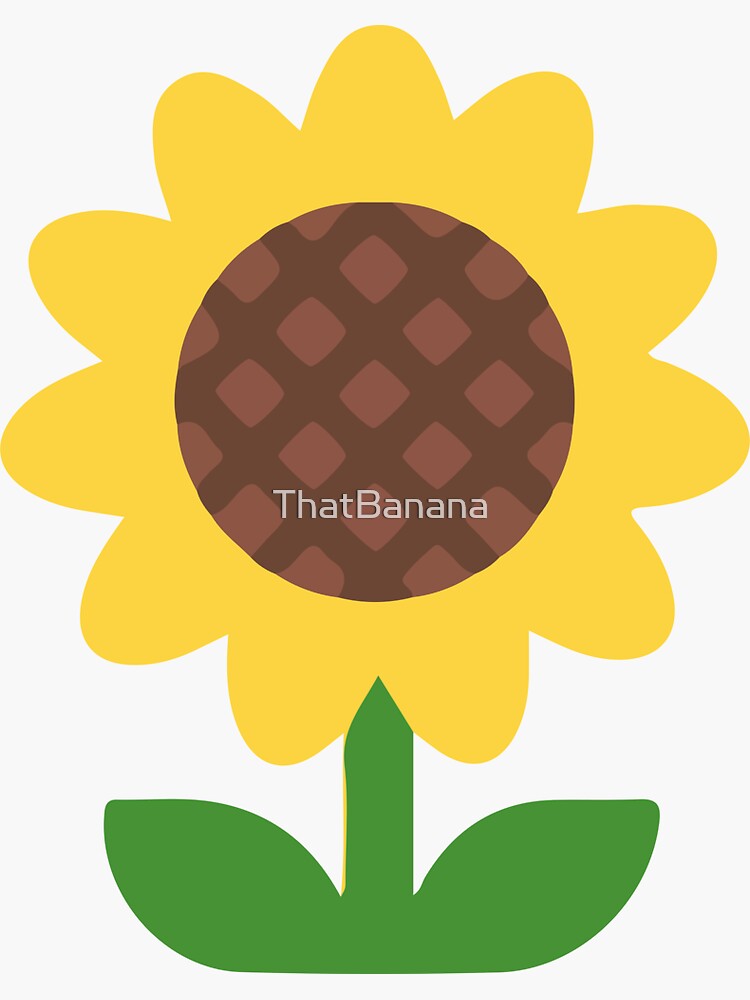 "Sunflower emoji" Sticker for Sale by ThatBanana Redbubble