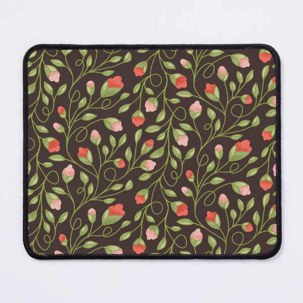 Item preview, Folk floral tracery pink, coral, brown and green designed and sold by MBCollections.