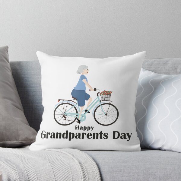 Item preview, A grandma rides a bicycle with a basket of flowers designed and sold by Art-of-Rory.