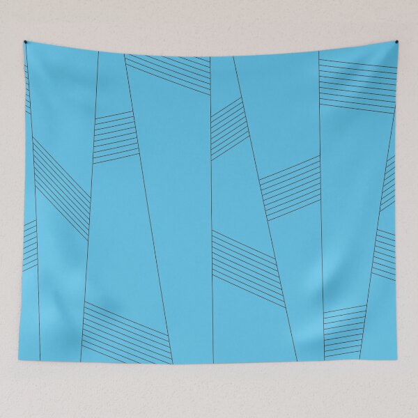 Item preview, Blue, modern, simple, elegant, abstract line graphic pattern designed and sold by theendup.