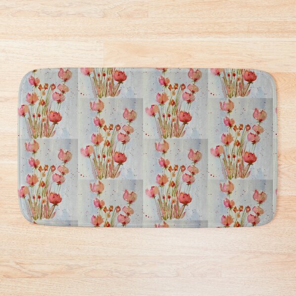 Item preview, Bright Coral Wildflowers.  designed and sold by watercolorsLiz.