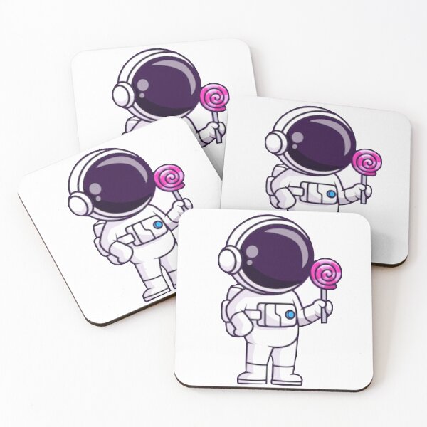 Item preview, Cute astronaut eating a lollipop cartoon designed and sold by BEAUTY ⭐⭐⭐⭐⭐.