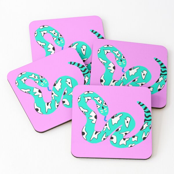 Item preview, Turquoise Blue Trendy Snake Design designed and sold by theprintedclub.