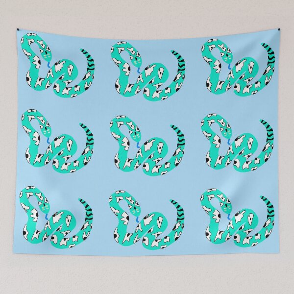 Item preview, Turquoise Blue Trendy Snake Design designed and sold by theprintedclub.