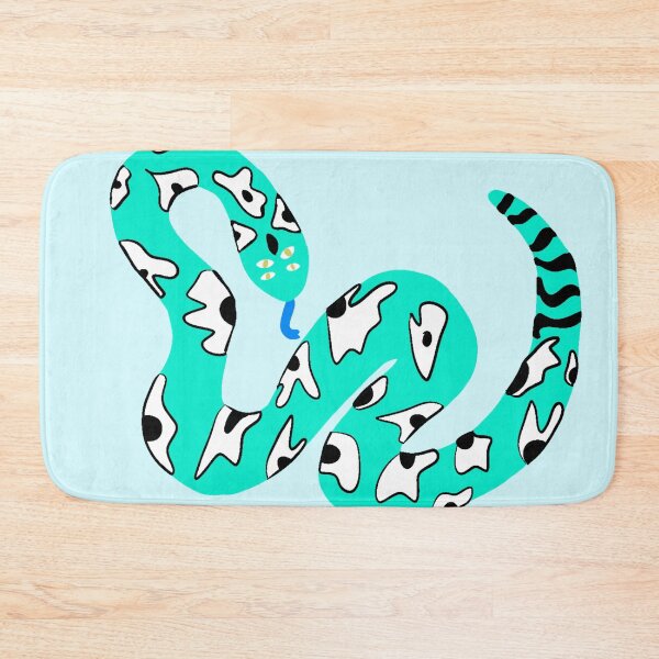 Item preview, Turquoise Blue Trendy Snake Design designed and sold by theprintedclub.