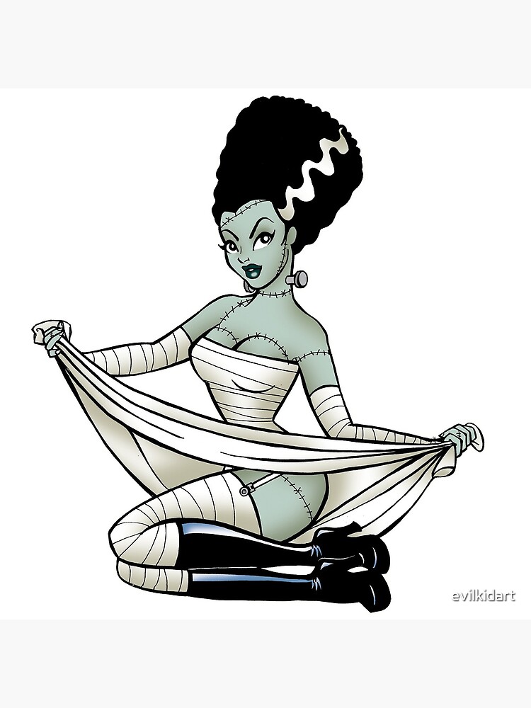 Bride of Frankenstein Pin up Art Print for Sale by evilkidart