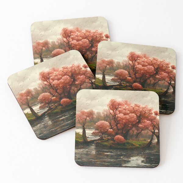 Item preview, Cherry Blossom Trees Landscape Oil Painting designed and sold by endage.