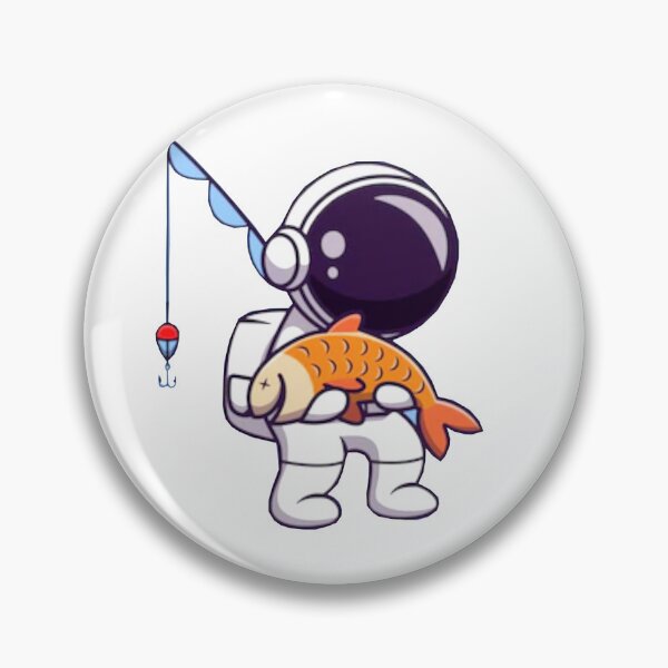 Item preview,  Cute astronaut fisherman carrying a fish cartoon designed and sold by BEAUTY ⭐⭐⭐⭐⭐.