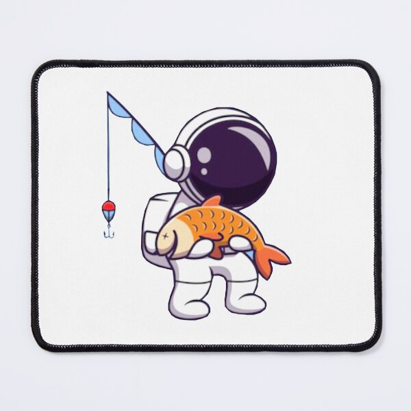 Item preview,  Cute astronaut fisherman carrying a fish cartoon designed and sold by BEAUTY ⭐⭐⭐⭐⭐.