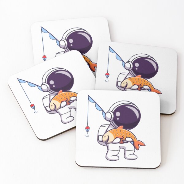 Item preview,  Cute astronaut fisherman carrying a fish cartoon designed and sold by BEAUTY ⭐⭐⭐⭐⭐.